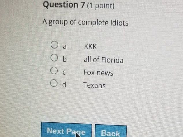 California Teacher Insults Conservatives in Exam Question
