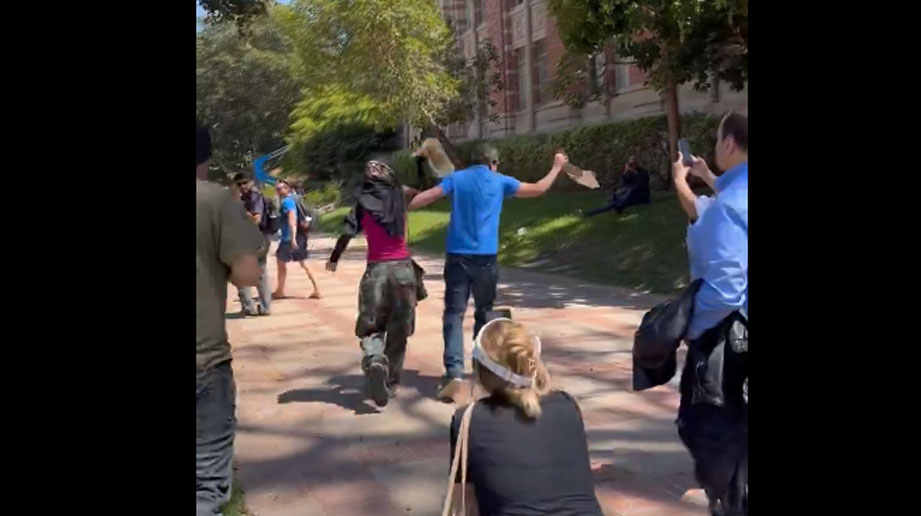 Video: Masked Woman Tasers Jewish Man at UCLA